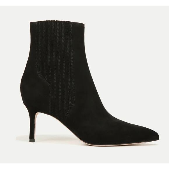 Veronica Beard Lisa Black Ankle Booties Suede - Picture 2 of 13